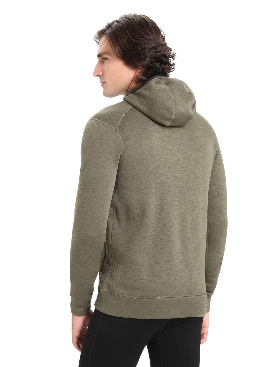 Vestes Icebreaker RealFleece® Merino Elemental Long Sleeve Zip Hood Homme Vert Olive | FR 1240BEXC